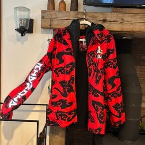 Ripndip Dragonerm Red 10K snowboard 10K waterresistant snowbrd sz L excell cndt